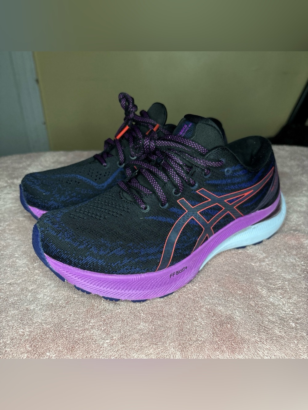 Asics Gel Kayano 29 Black Red Alert Purple Women's Running Shoes Sz 7.5 1012B297